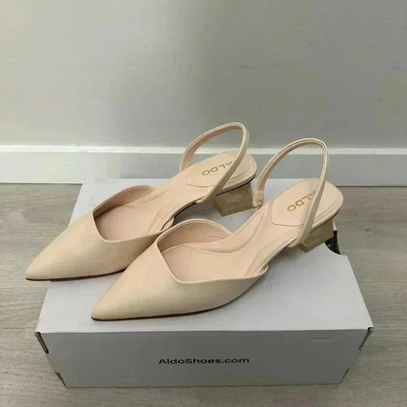 Aldo Malaga Sling Back High Heel Light Pink Formal Shoes Size  7.5 NWT - Picture 4 of 13